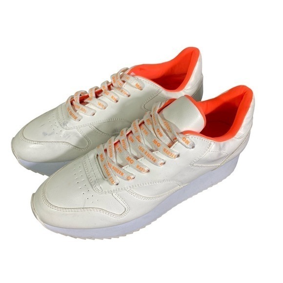Madden Girl White Athletic Shoes Women's 8.5 Training‎ Sneakers Orange Casual - Picture 1 of 14